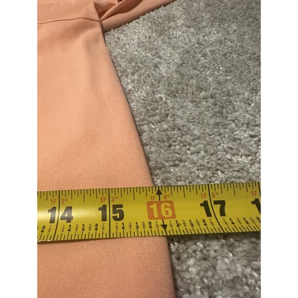 SHEIN Peach Flutter Sleeve Belted Midi Dress Women’s Size L V-Neck Party - Picture 5 of 8